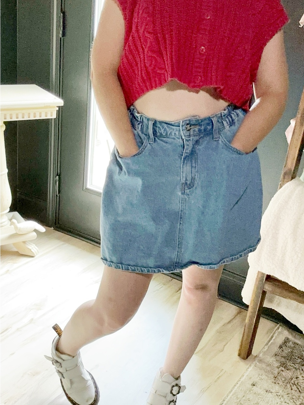 Denim Mini Skirt in Blue - Casual Everyday Style